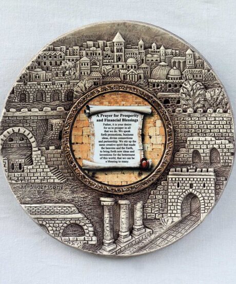 Business Blessing Decorative Ceramic Plate - Brown - English