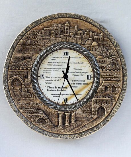 Wheel of Time Ceramic Platinum plated Wall Clock