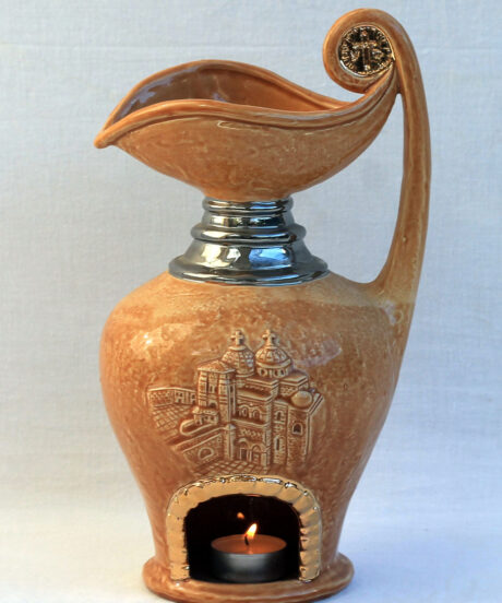 Memorial jug - Church of the Holy Sepulcher - Platinum & 24K Gold plating