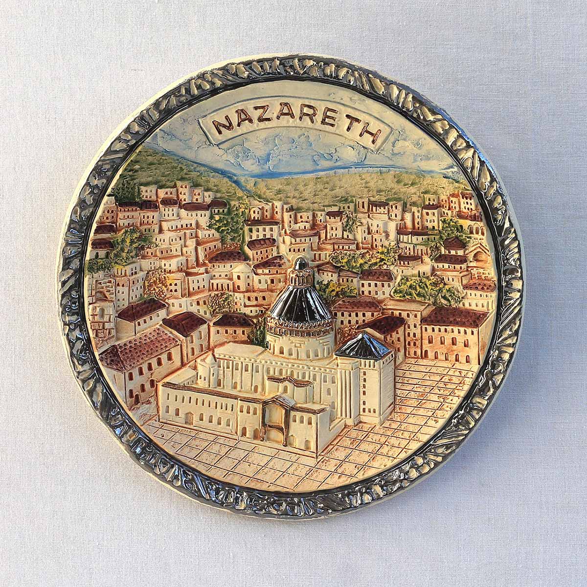 Decorative Ceramic Plate Basilica of the Annunciation from Nazareth