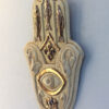Hamsa Ceramic Handmade with Gold Plating - Big - Beige - Image 5