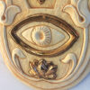 Hamsa Ceramic Handmade with Gold Plating - Big - Beige - Image 3